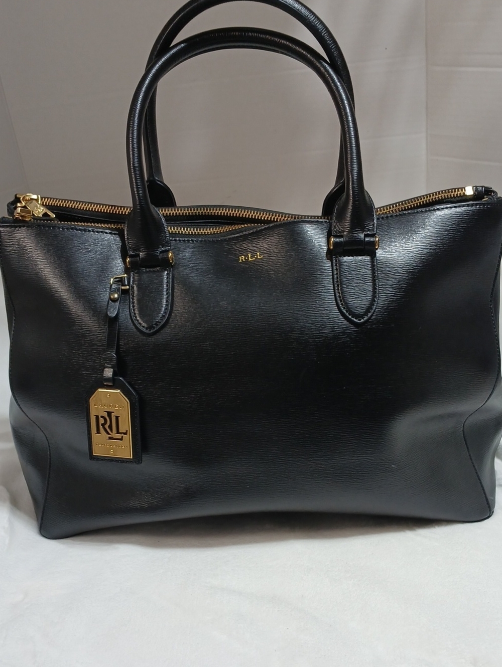 Black Leather Tote Bag - Classic Men's Carryall